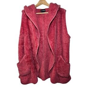 Zenana Outfitters Sleeveless Sherpa Vest Shacket
Pockets Hoodie Women's Small